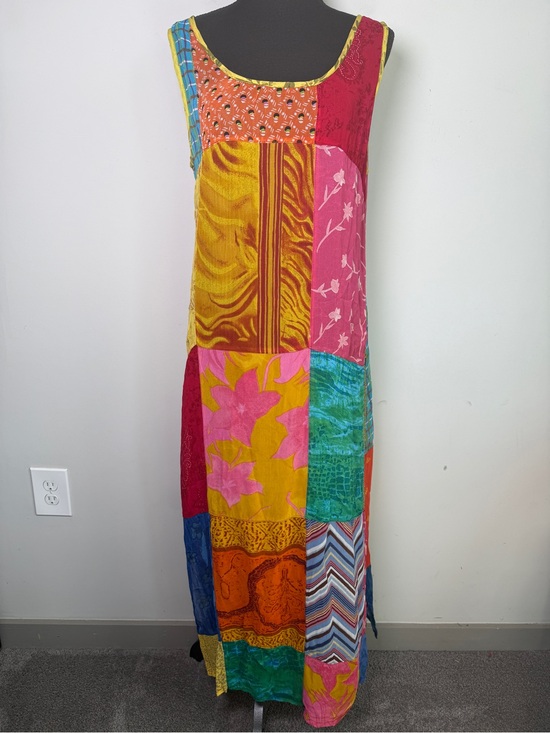 Dresses & Skirts - Sacred Threads Boho Hippie Patchwork Maxi Dress Sleeveless Rayon Multicolor Sz L